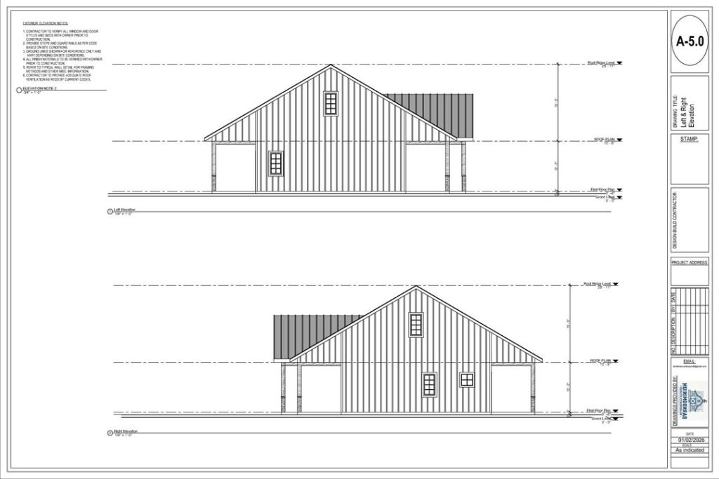 40x30 Barndominium Permit Set, 2 Bed 2 Bath