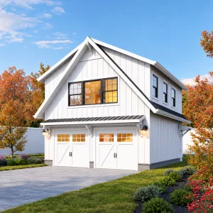22x24 garage and adu plans - exterior view