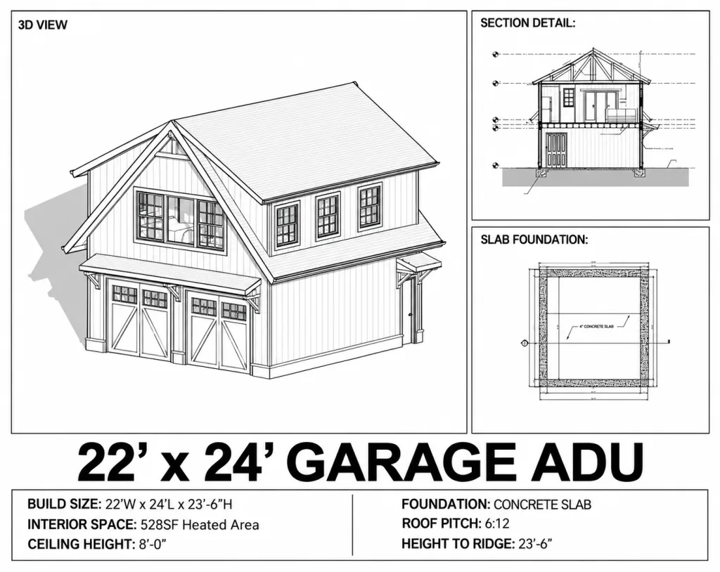 ADU Garage Loft, 22x24