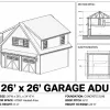 Two-Car ADU Garage Loft, 26x26 view 2