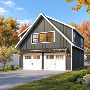 28x28 garage and adu plans - exterior view