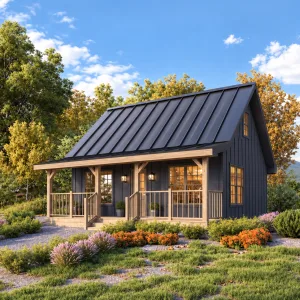 650 sq ft 20x26 cabin plans - floor plan and elevation