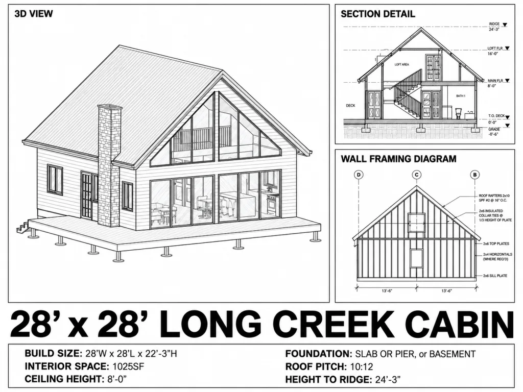 Long Creek Chalet, 28x28