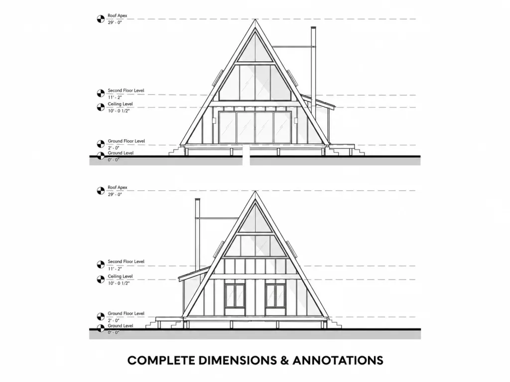 Modern A-Frame Cabin, 30x42