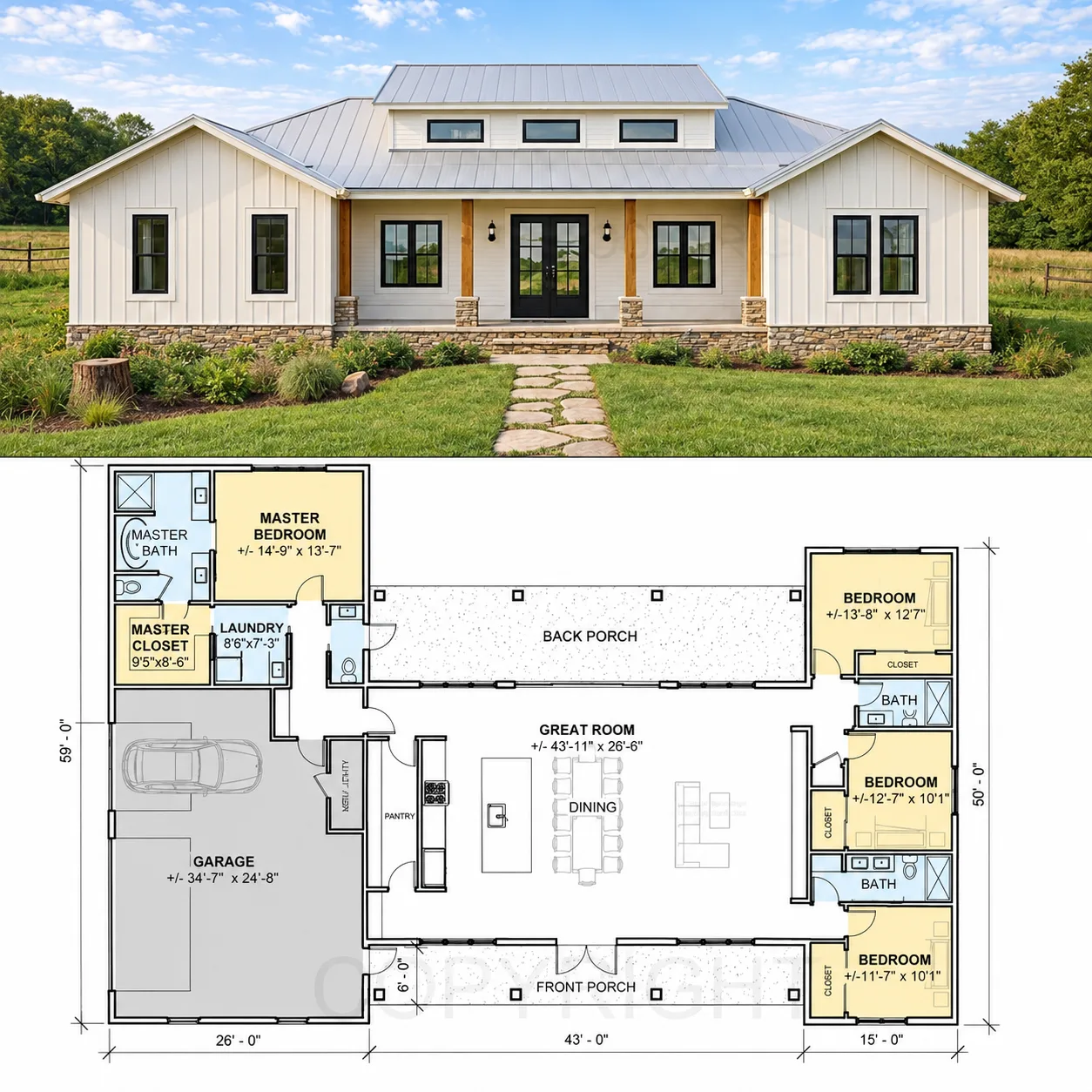Mighty Maple Modern Barndominium floor plan