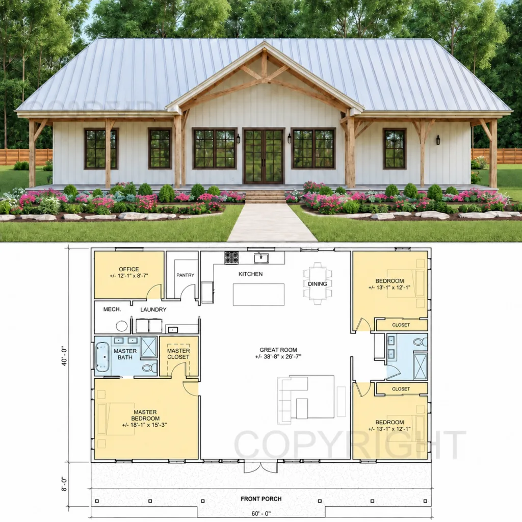 Farmhouse Barndominium 40x60