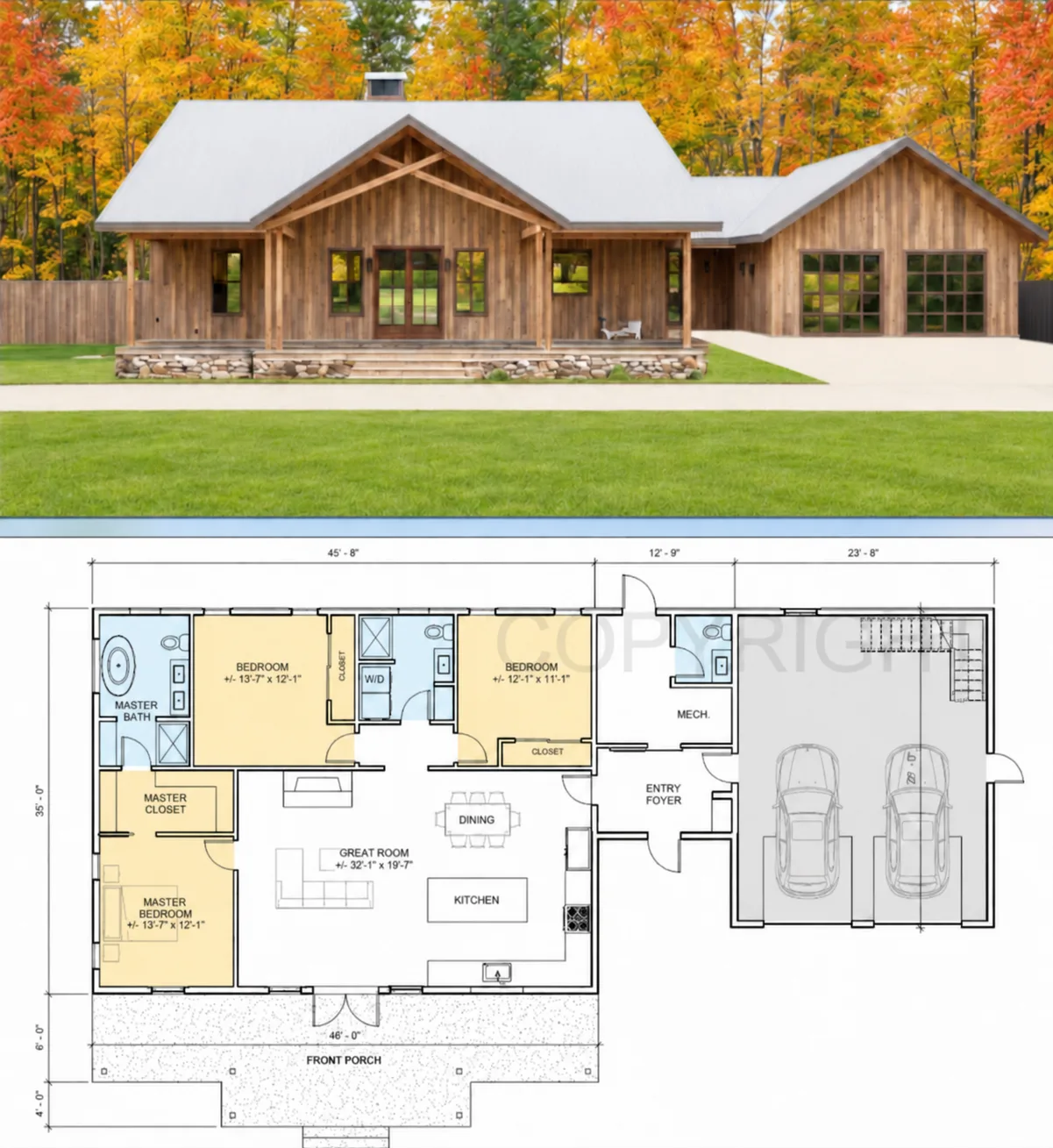 Cypress Barndominium floor plan