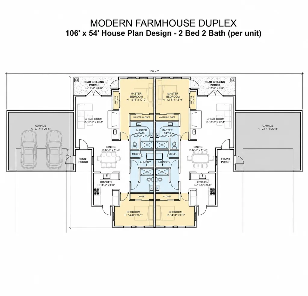 Hip Roof Duplex Investment Plan