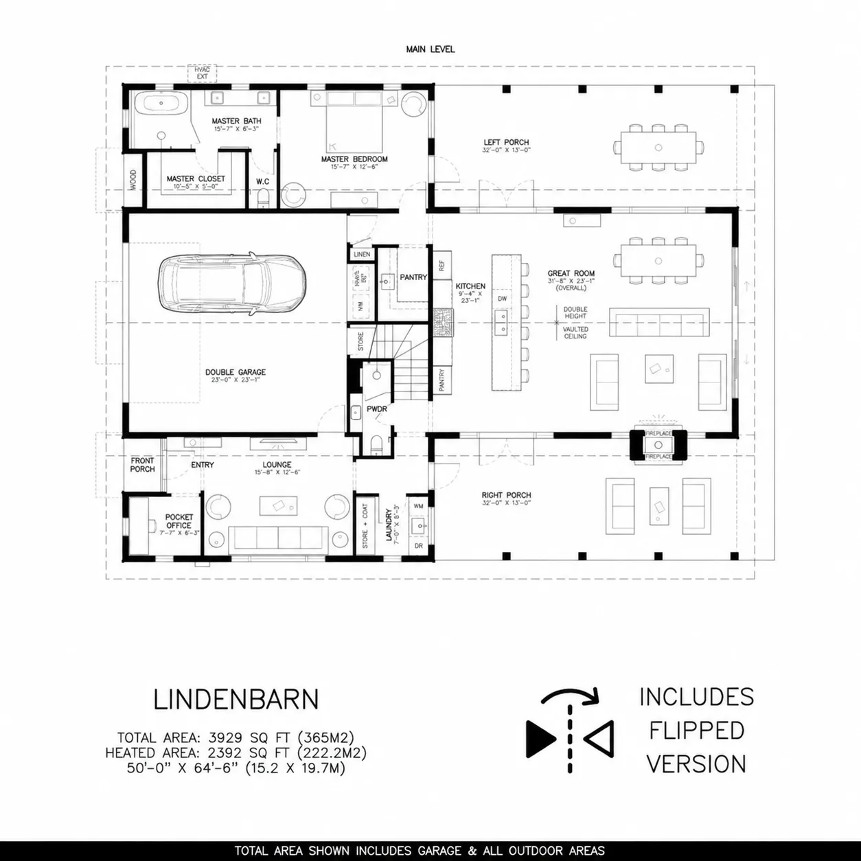 Lindenbarn Rustic American Barn floor plan