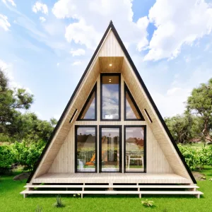 2 bedroom a-frame cabin plans - exterior view