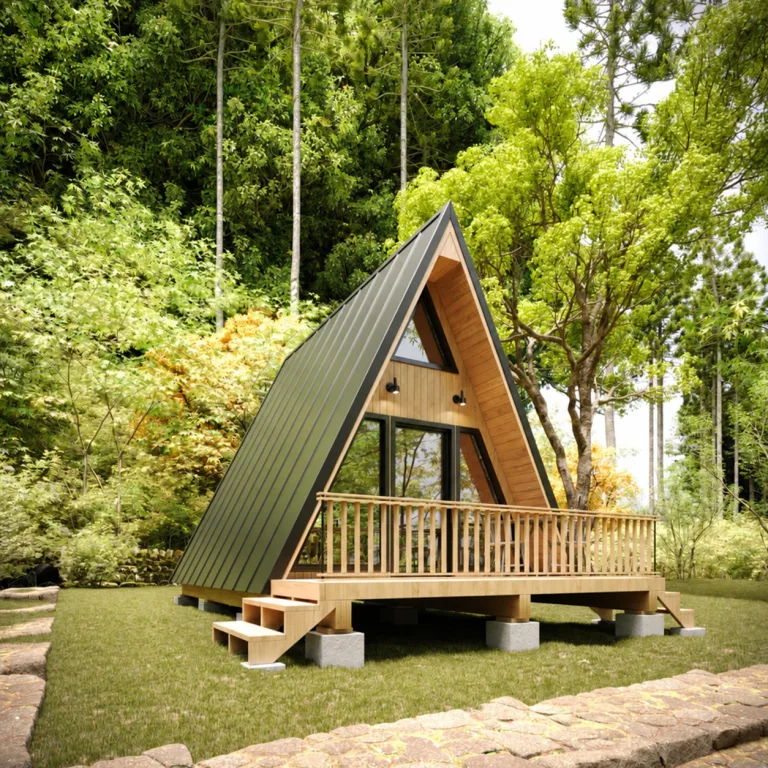 Modern A-Frame Cabin, 16x25