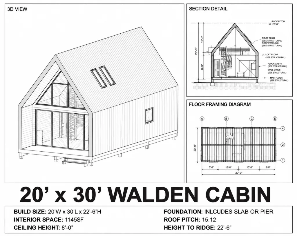 Walden Cabin, 20x30