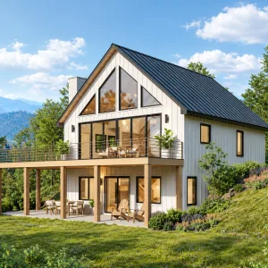 35x35 cabin plans - exterior view