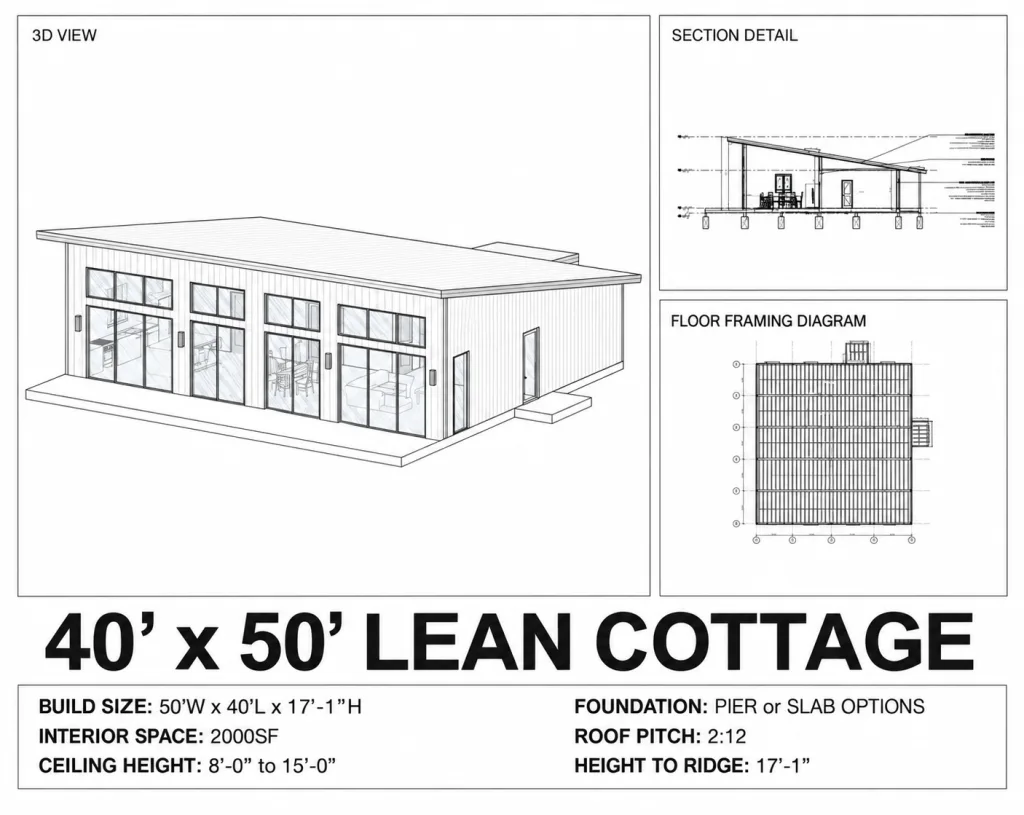 Modern Lean Cabin, 40x50