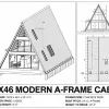 Large Modern A-Frame Cabin, 28x46 view 3