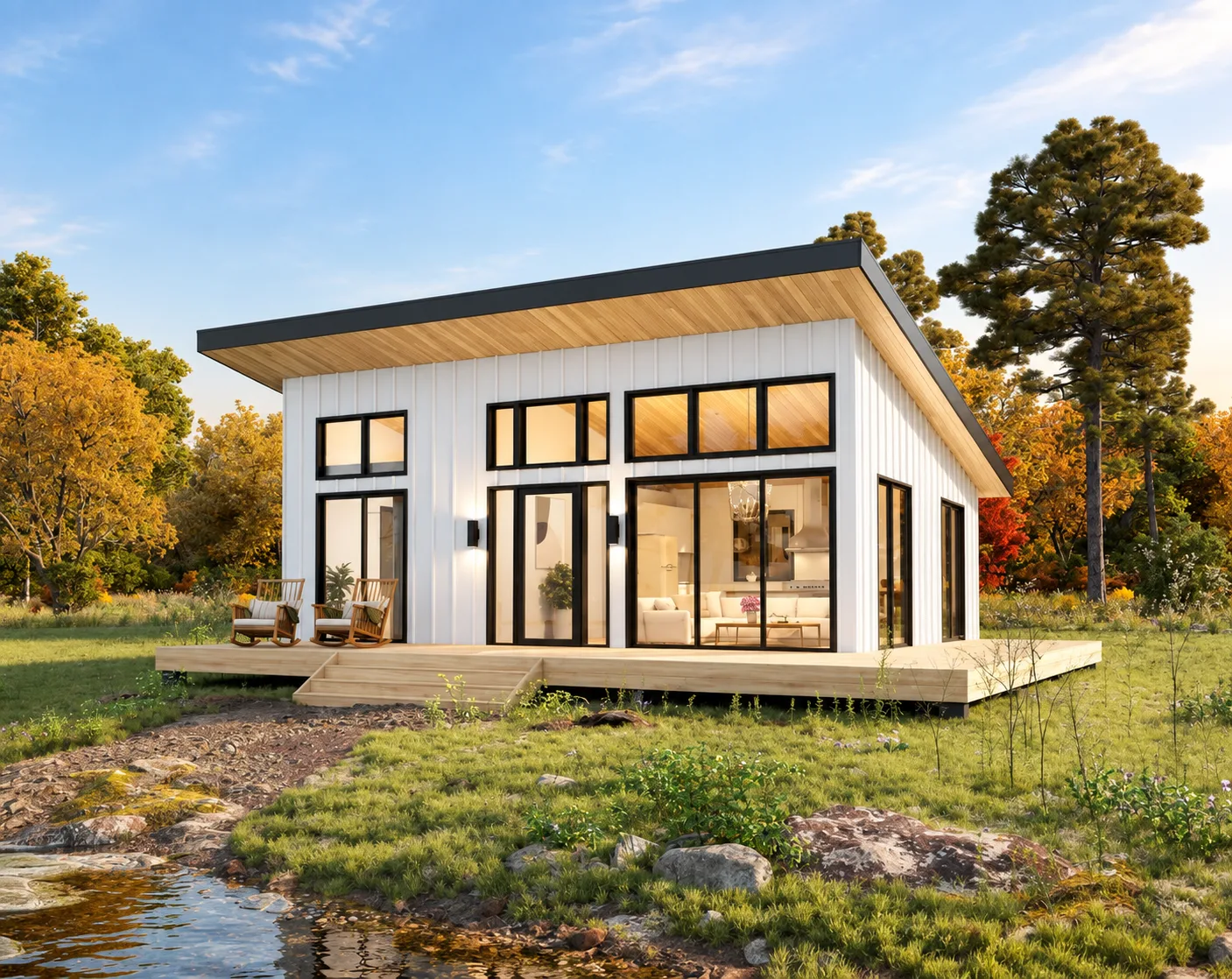 Lean Cabin, 22x28 floor plan