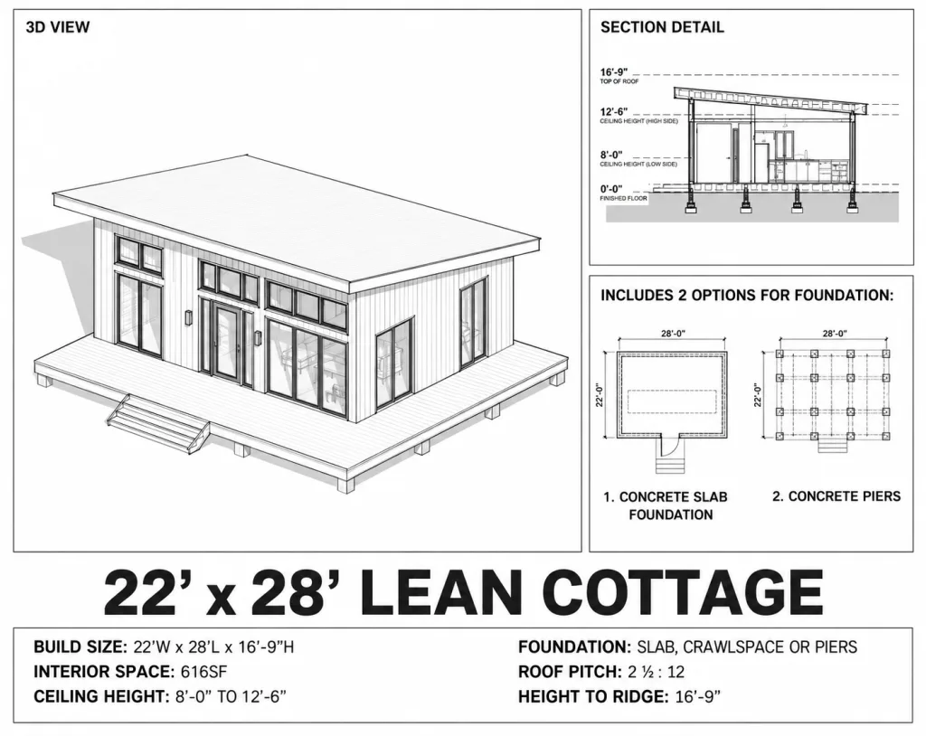 Lean Cabin, 22x28