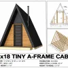 Tiny A-Frame Cabin, 12x18 view 3