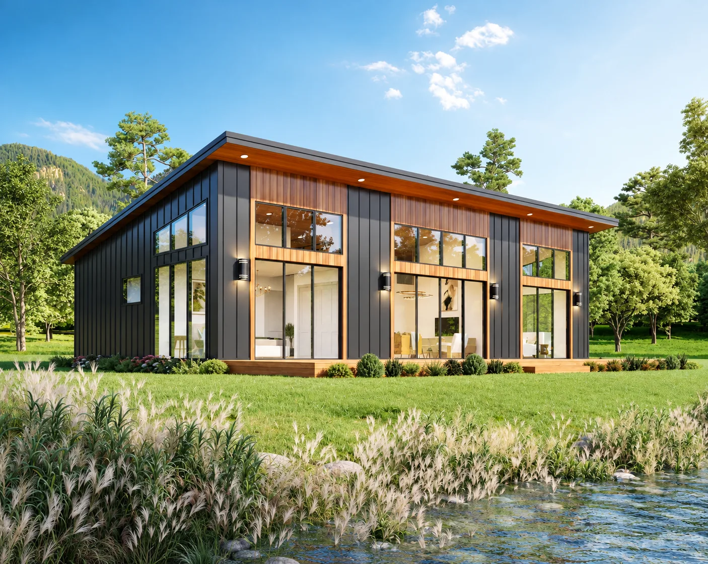 Modern Lean Cabin, 30x50 floor plan