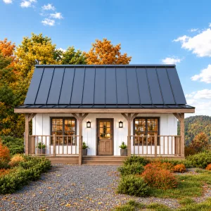 20x26 cabin plans - exterior view