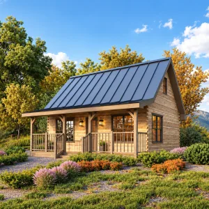 20x26 adirondack cabin plans - floor plan and elevation