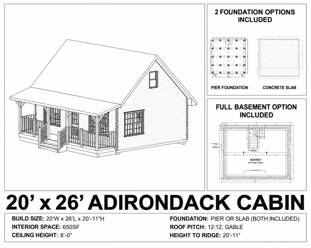 Adirondack Cabin, 20x26