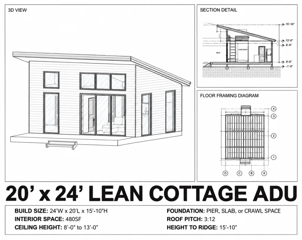 Lean Cottage ADU, 20x24