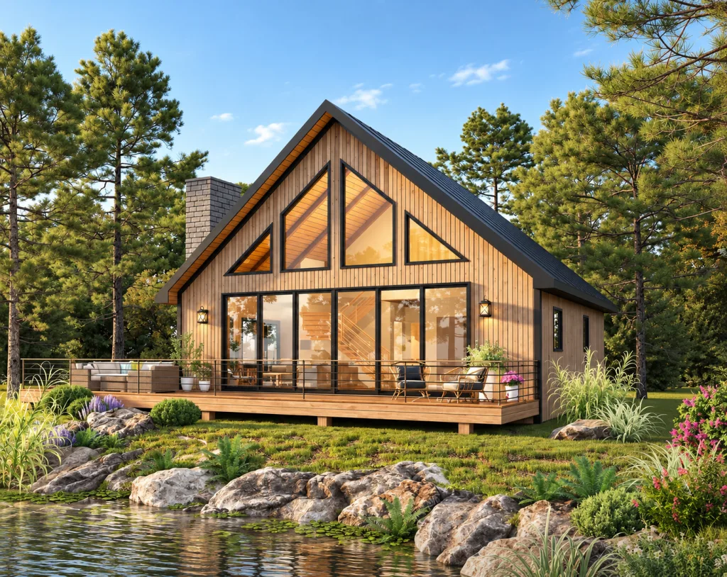 Modern Cabin with Loft, 35x35