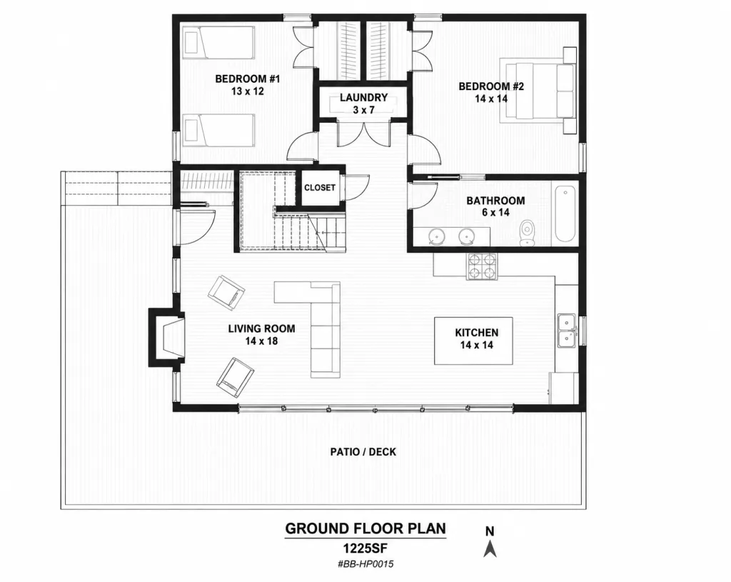 Modern Cabin with Loft, 35x35