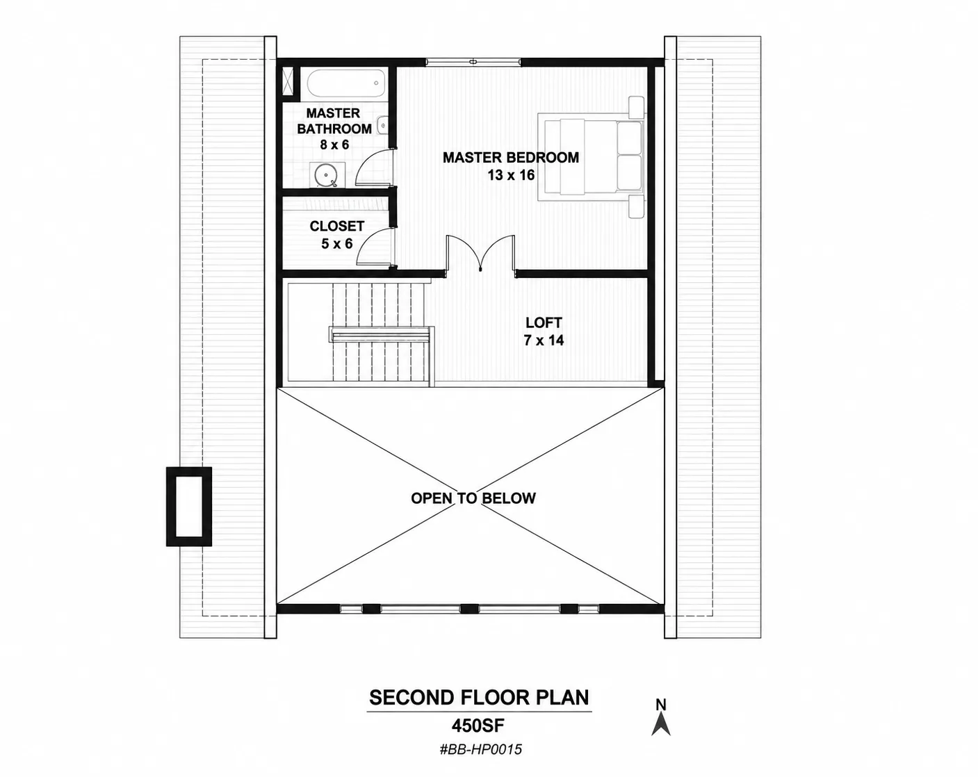 Modern Cabin with Loft, 35x35 floor plan