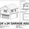 Two-Car ADU Garage Loft, 24x24 view 2