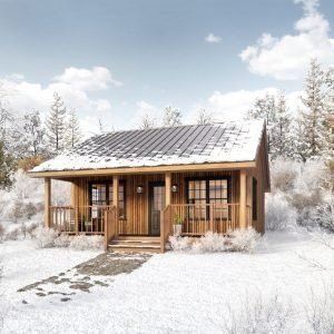 16x24 cabin plans - exterior view
