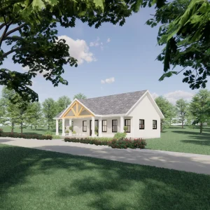 1200 sq ft farmhouse plans - exterior view