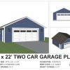 Detached Two-Car Garage, 24x22 view 1