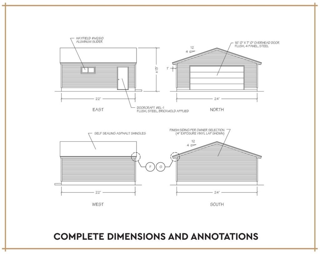Detached Two-Car Garage, 24x22