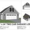 Detached Two-Car Garage with Loft, 24x24 view 1
