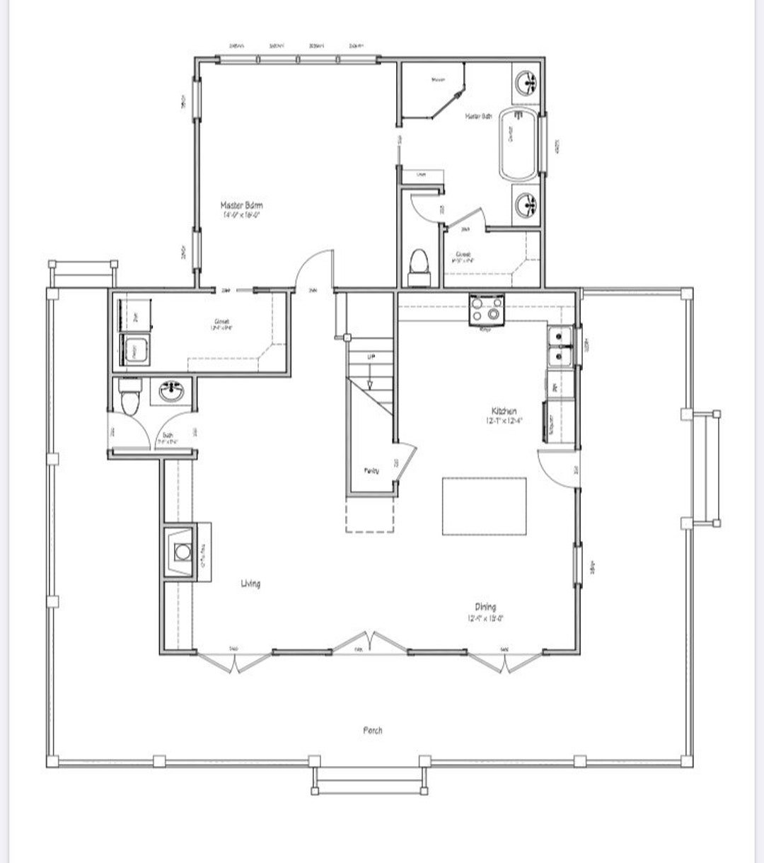 Farmhouse Cottage with Wraparound Porch floor plan