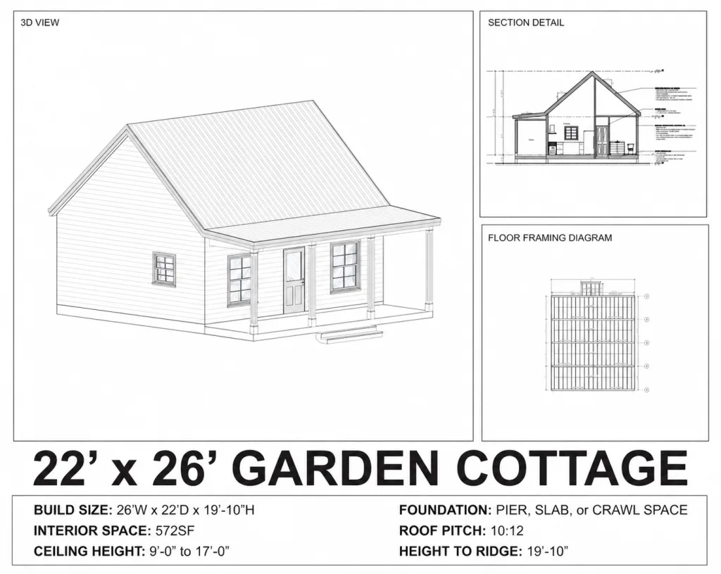 Garden Cottage, 22x26