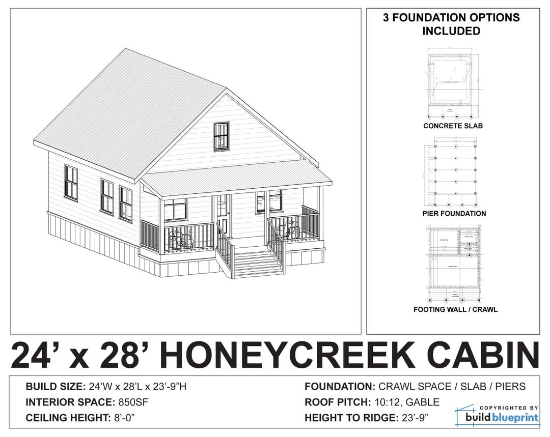 Honey Creek Cabin, 24x28 floor plan