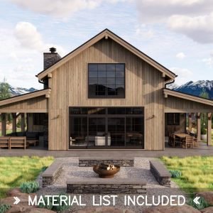 american barn house plans - exterior view