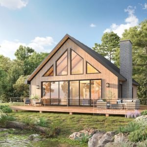 35x35 cabin plans - exterior view