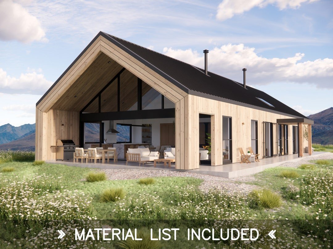Long House Modern Scandinavian Barn floor plan