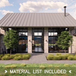 rustic barn house plans - exterior view