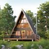 Modern A-Frame Cabin, 24x36 view 1