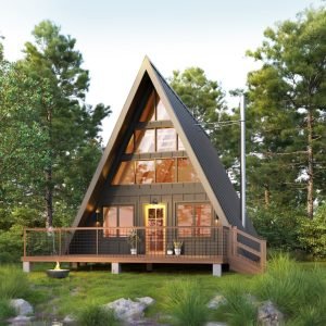 24x36 a-frame plans - exterior view