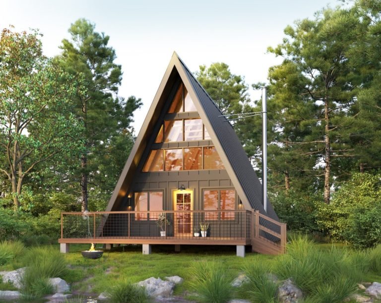 Modern A-Frame Cabin, 24x36