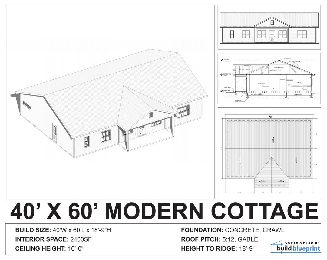 Modern Cottage, 40x60 floor plan