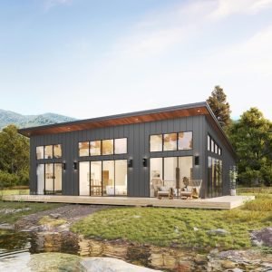 30x46 shed roof house plans - floor plan and elevation