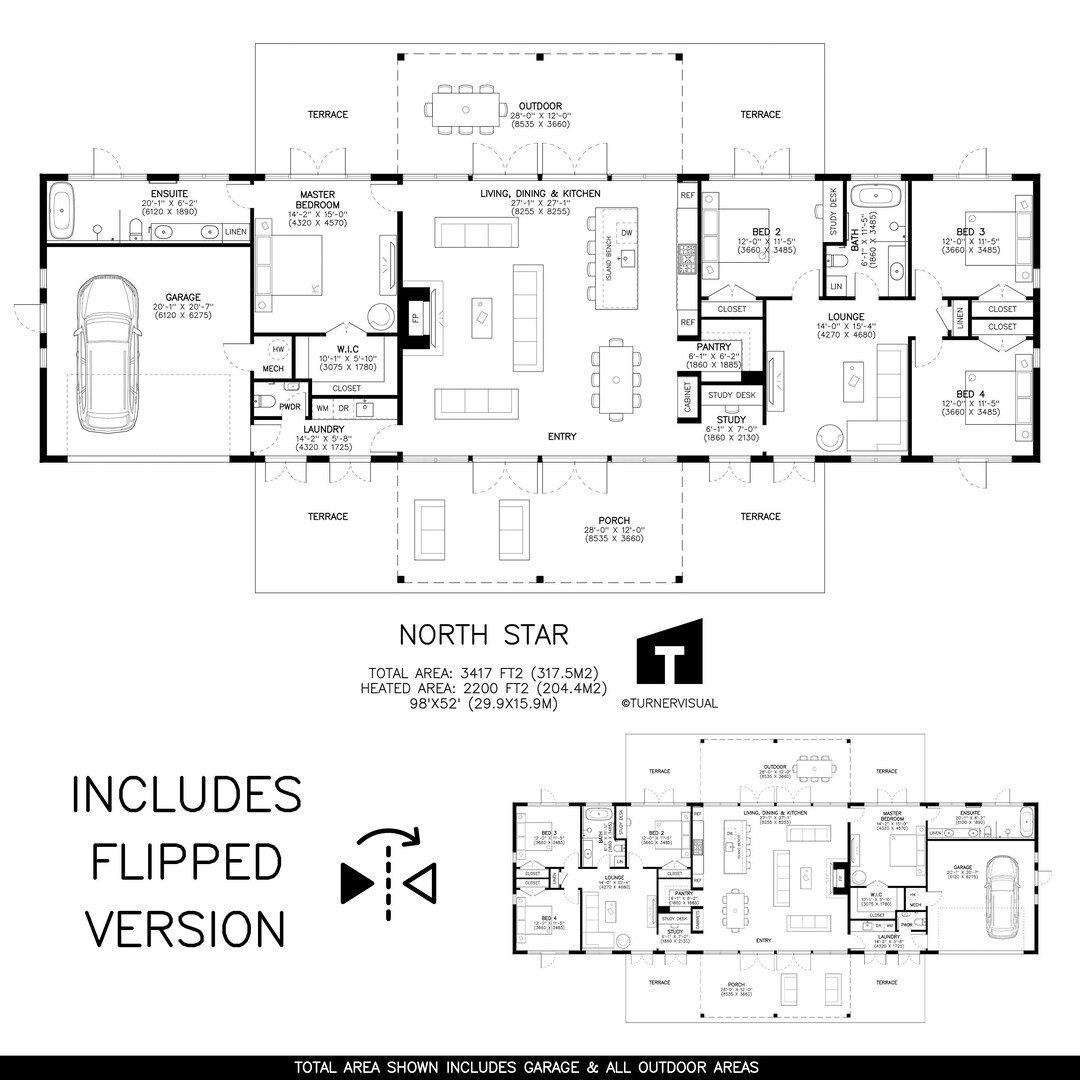 North Star Modern Ranch Barn floor plan