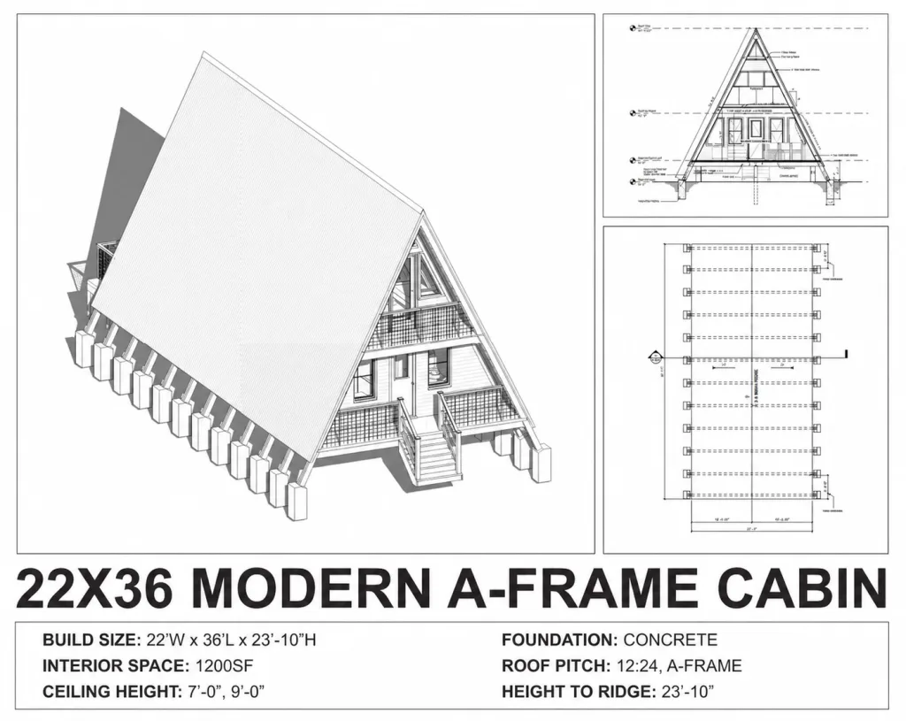 Catskills A-Frame Cabin, 22x36